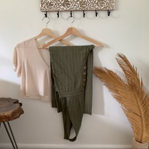 Forever 21 linen blend jumpsuit